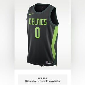 Nike Celtics Jayson Tatum Black and Green Jersey